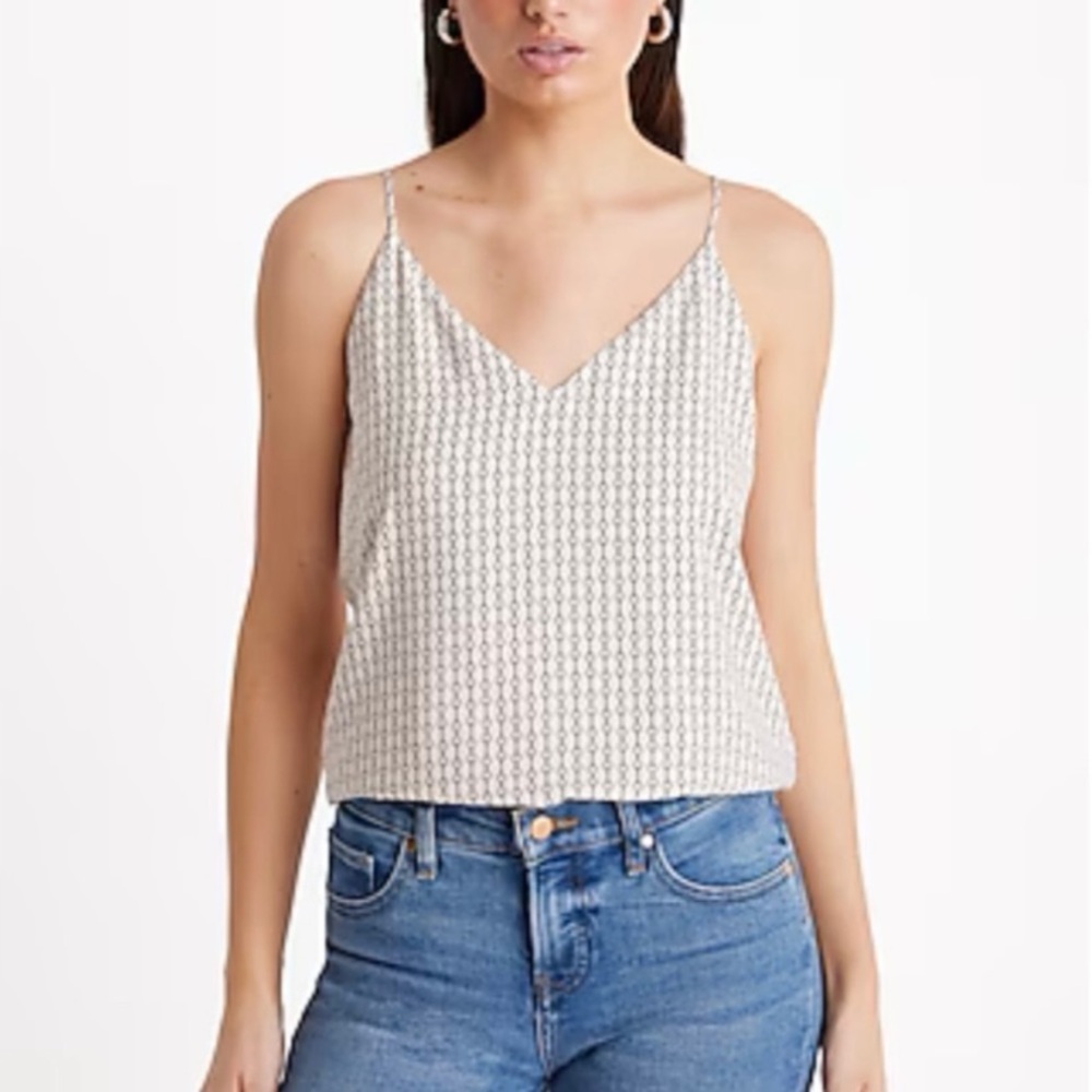 Express Cream Satin V Neck Cami Sz L